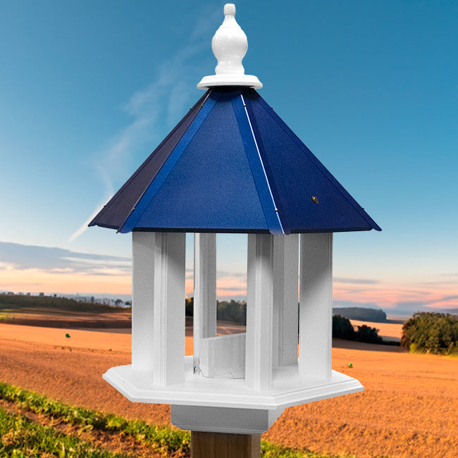 Wing & A Prayer Azalea Bird Feeder, Cobalt Blue Roof