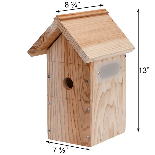 Nestera Wooden Bird House w/Solar Powered Camera & Panel