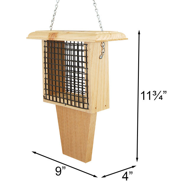 Coveside Woodpecker Suet Feeder with Tail Prop