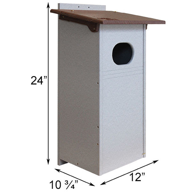  Polywood Recycled Plastic Wood Duck House, Brown and Gray